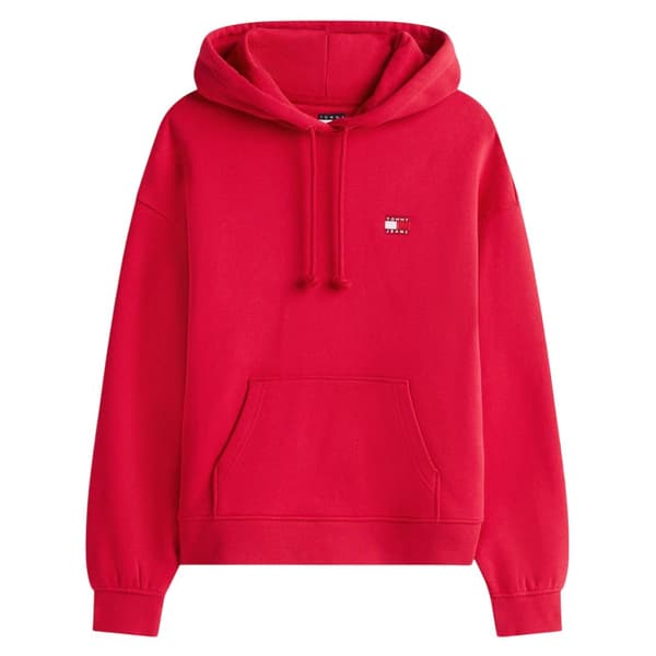 Tommy Jeans Dam/Dam Badge Relaxed Fit Hoodie 10 UK Ruby R Ruby Red 10 ...