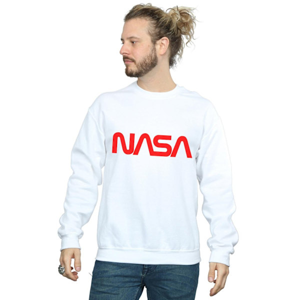 NASA Herr Modern Logo Sweatshirt XXL Vit White XXL