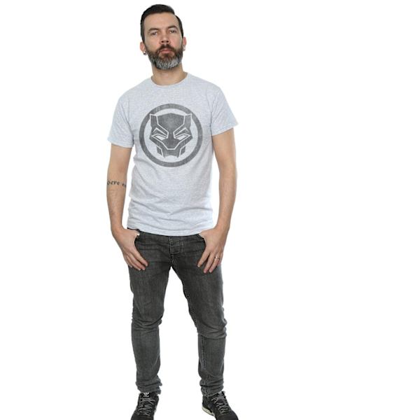 Black Panther Distressed Logo Bomull T-shirt S Sports Grey Sports Grey S