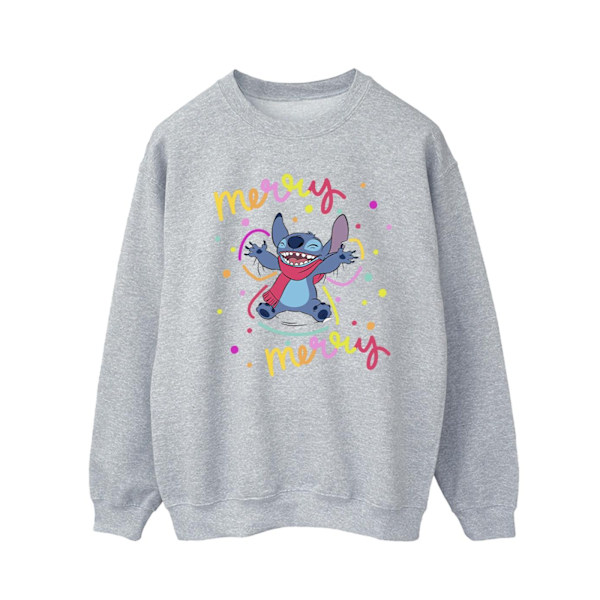 Disney Herr Lilo & Stitch Merry Rainbow Sweatshirt L Sports Grå Sports Grey L