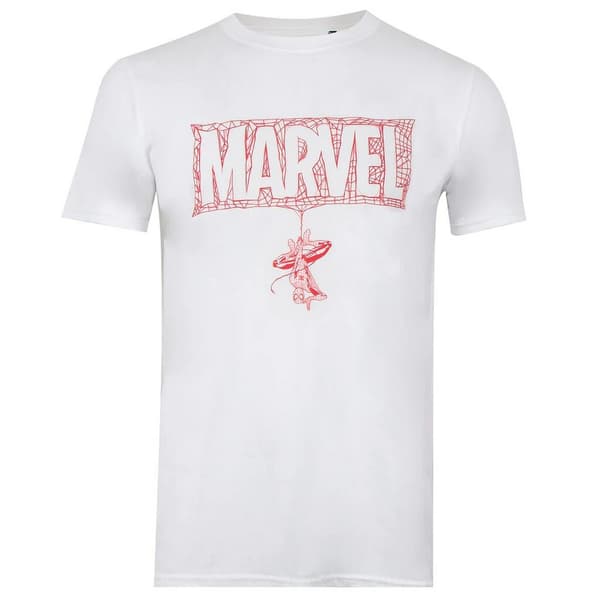 Spider-Man Herr Web Logo T-Shirt L Vit White L