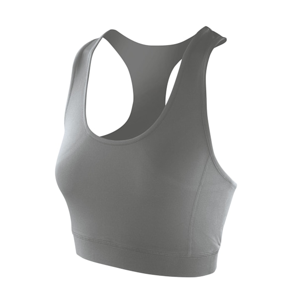 Spiro Dam/Kvinnor Softex Stretch Sport Ärmlös Crop Top L Cloudy Grey L