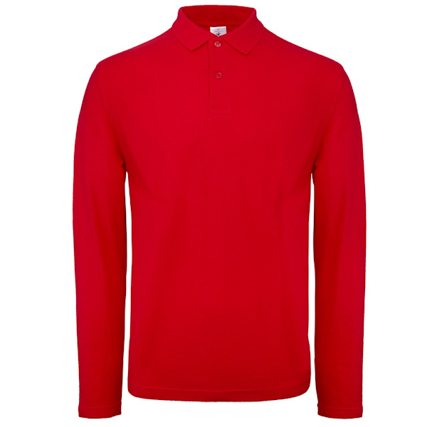 B&C Collection Herr Långärmad Polotröja 4XL Röd Red 4XL