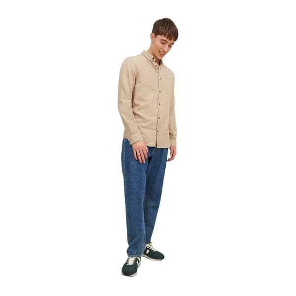 Jack And Jones Herr Regular Button-Down Skjorta XL Oatmeal Oatmeal XL