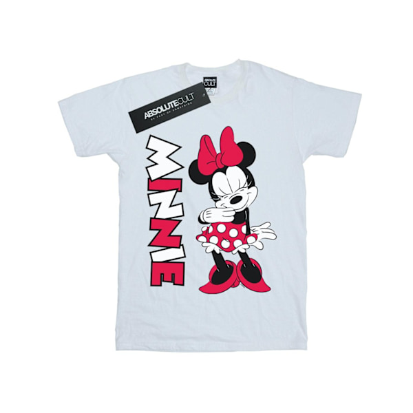 Disney Girls Minnie Mouse Giggling Bomull T-shirt 7-8 År Vit White 7-8 Years