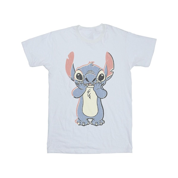 Disney Boys Lilo And Stitch T-shirt med stort tryck 7-8 år Vit White 7-8 Years