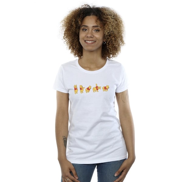 Disney Dam/Damer Winnie The Pooh Stretching Bomull T-shirt White XXL