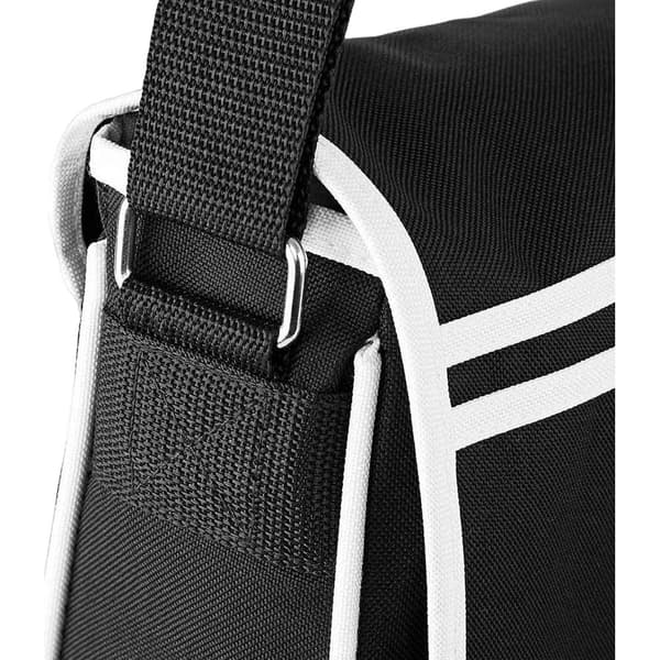 Bagbase Retro Messenger Bag One Size Svart/Vit Black/White One Size
