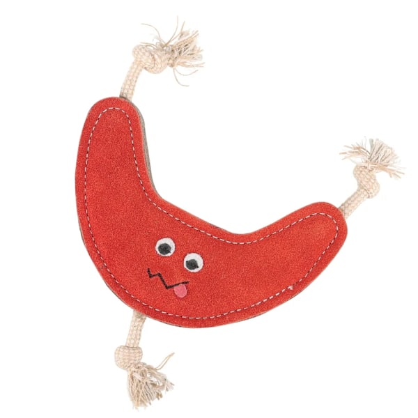Benji & Flo Crazy Faces Bounce Back Boomerang Suede Rep Dog Leksak Red/Beige One Size