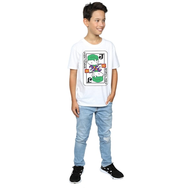 DC Comics Boys Chibi Joker Playing Card T-Shirt 9-11 år Vit White 9-11 Years