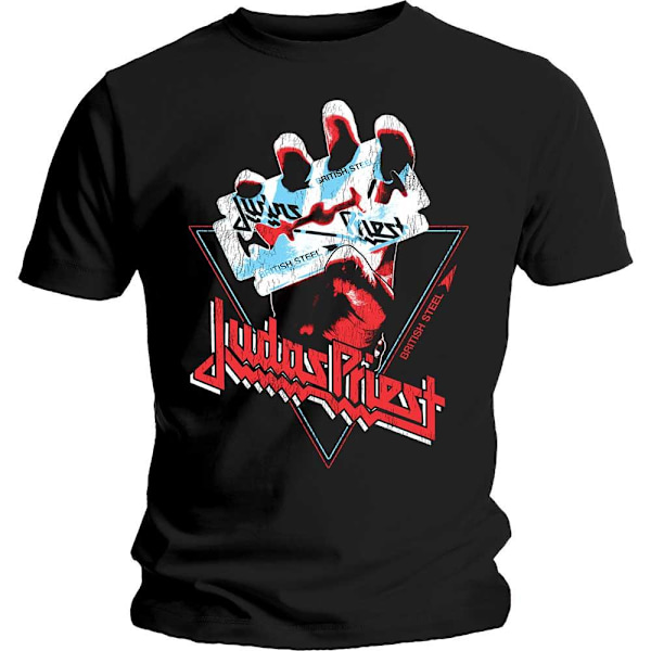 Judas Priest Unisex Adult British Steel Triangle Bomull T-shirt Black M