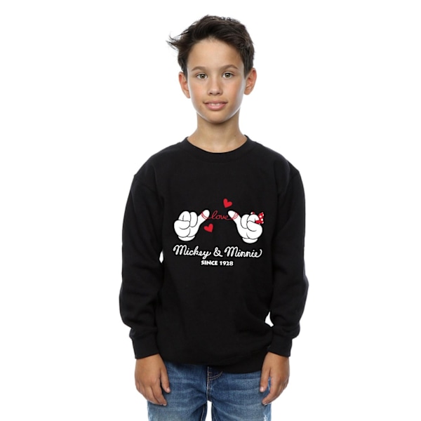 Disney Boys Mickey Mouse Love Hands Sweatshirt 7-8 år Svart Black 7-8 Years