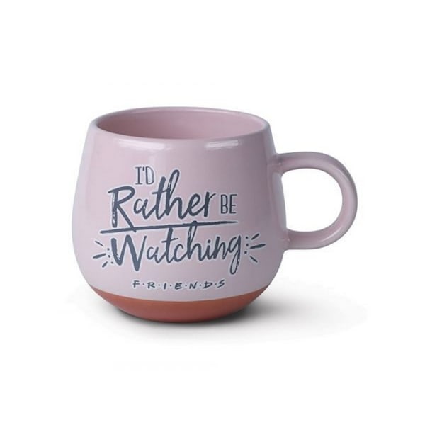 Friends I´d Rather Be Watching Rund Mugg En Storlek Rosa/Grå Pink/Grey One Size