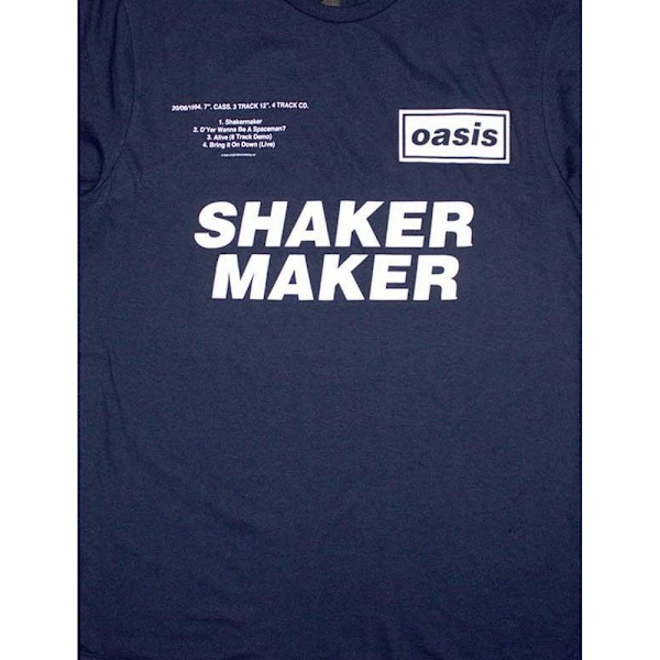 Oasis Unisex Vuxen Shakermaker Tracklisting T-Shirt XL Marinblå Navy Blue XL