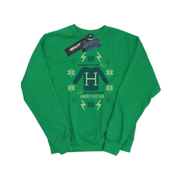 Harry Potter Dam/Damjul Jul Stickad Sweatshirt L Irländsk Grön Irish Green L
