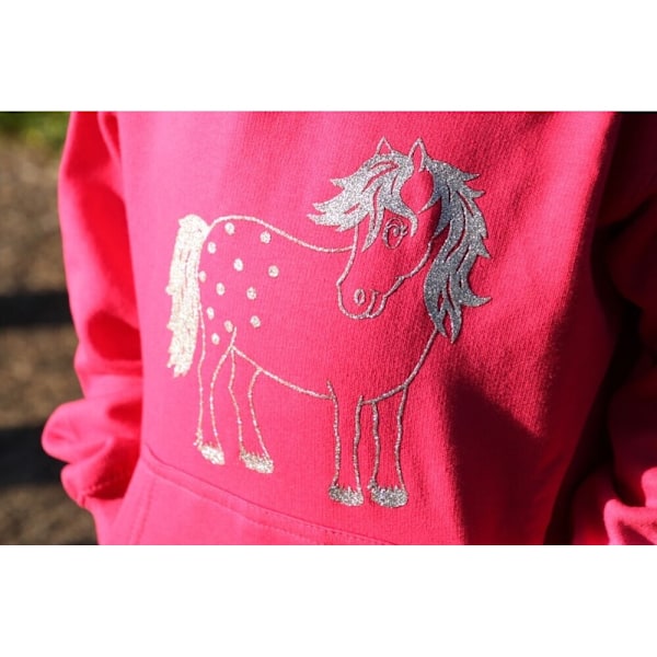 British Country Collection Flickande Twinkle Pony Glitter Hoodie 1- Fuchsia 1-2 Years