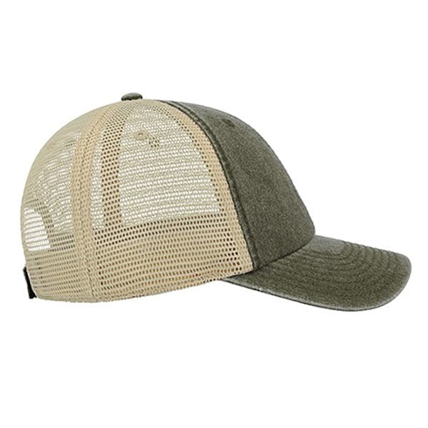 Atlantis Unisex Case Pigment Dyed 6 Panel Trucker Cap One Size Olive One Size