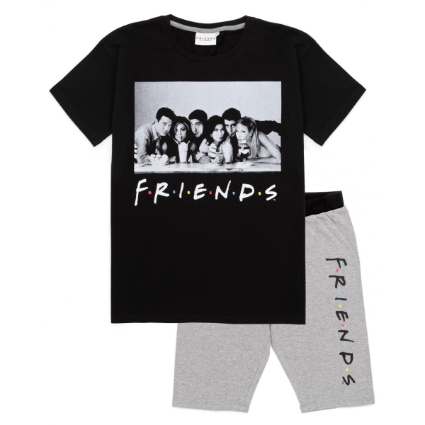 Friends Dam/Dam Character Pyjamas Set M Svart/Grå Black/Grey M