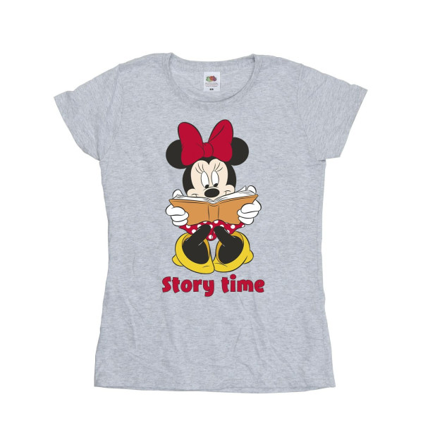 Disney Dam/dam Minnie Mouse Story Time T-shirt i bomull L S Sports Grey L