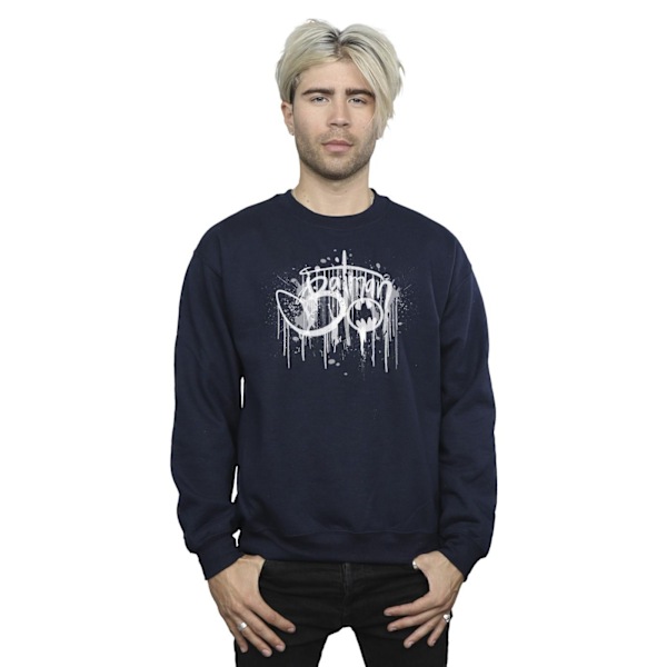 DC Comics Herr Batman Färgstänk Sweatshirt M Marinblå Navy Blue M