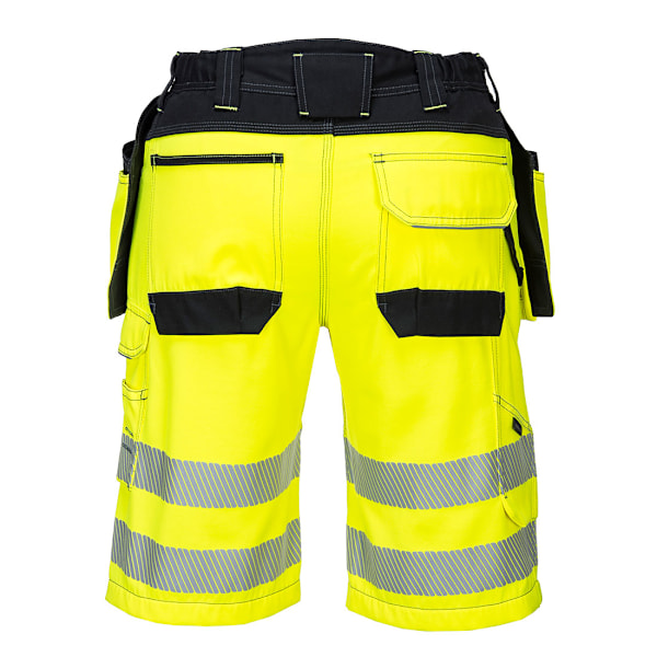 Portwest Herr PW3 Hi-Vis Holster Fick Shorts 34R Gul/Svart Yellow/Black 34R