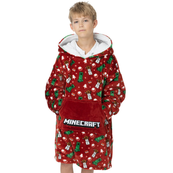 Minecraft barn/barn överdimensionerad hoodie filt One Red One Size