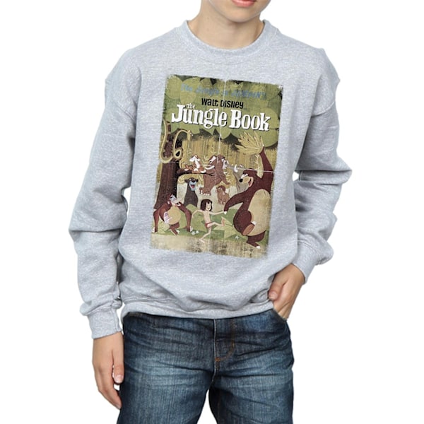 Disney Boys The Jungle Book Retro Poster Sweatshirt 7-8 år S Sports Grey 7-8 Years