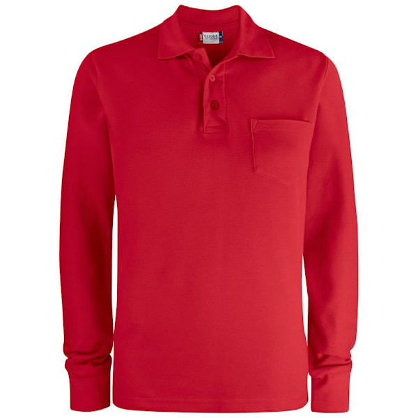 Clique Unisex Vuxen Enfärgad Långärmad Poloshirt XS Röd Red XS