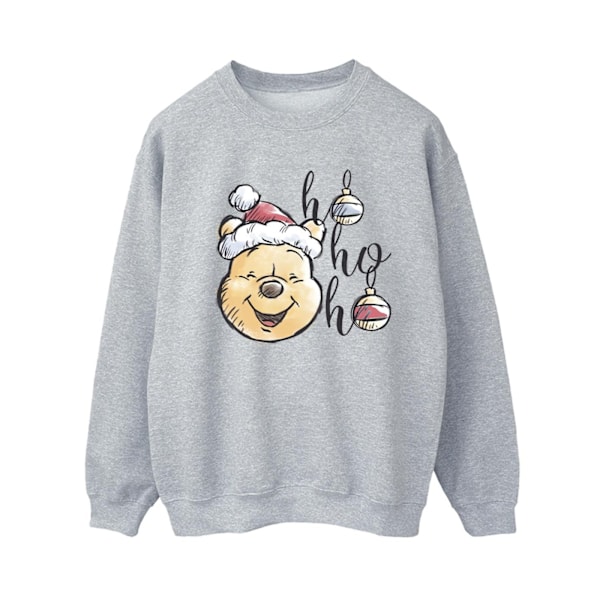 Disney Dam/Damer Winnie The Pooh Ho Ho Ho Baubles Sweatshirt Sports Grey 4XL