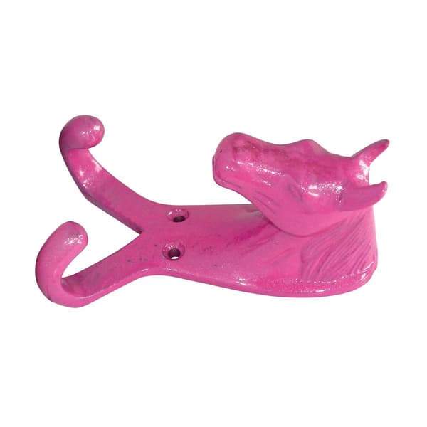 Perry Equestrian Hästhuvud Dubbel Stall-/Väggkrok En Storlek Rosa Pink One Size