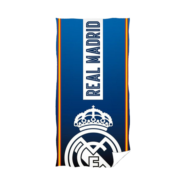Real Madrid CF Stripe Cotton Beach Handduk 140cm x 70cm Blå/Vit Blue/White/Yellow 140cm x 70cm