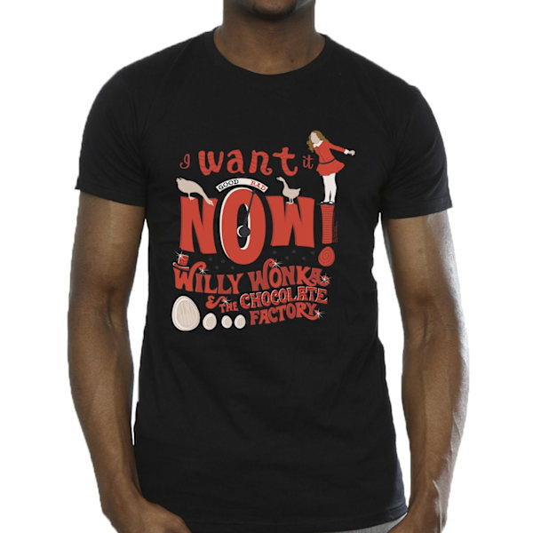 Willy Wonka Herr Verruca Salt Jag Vill Ha Den Nu T-Shirt XXL Svart Black XXL