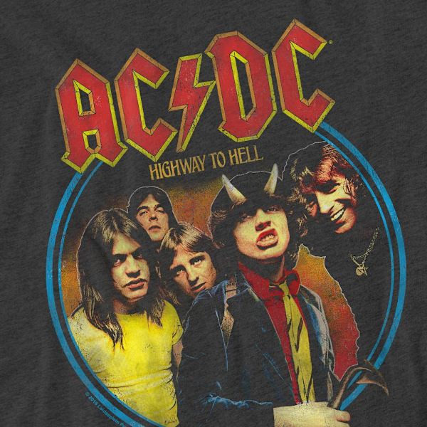 AC/DC Unisex Vuxen Highway To Hell T-Shirt XL Kolgrå Charcoal XL
