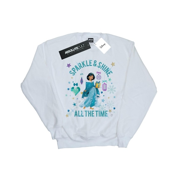 Disney Girls Princess Jasmine Sparkle And Shine Sweatshirt 3-4 White 3-4 Years