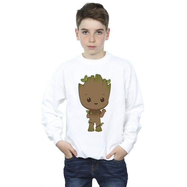 Marvel Boys I Am Groot Chibi Wave Pose Sweatshirt 7-8 Years Whi White 7-8 Years