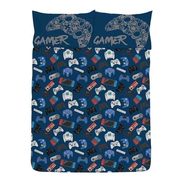 Floso Gamer Spelkontroll Vändbart Påslakanset Dubbel Multico Multicoloured Double