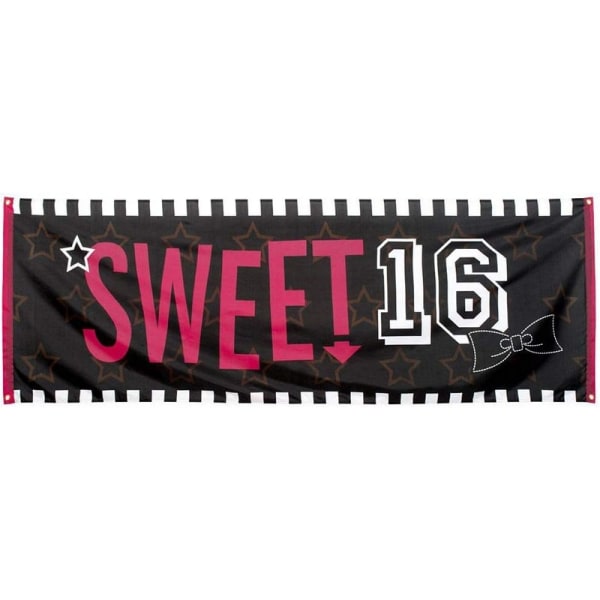 Boland Sweet Sixteen Banner One Size Svart/Rosa/Vit Black/Pink/White One Size