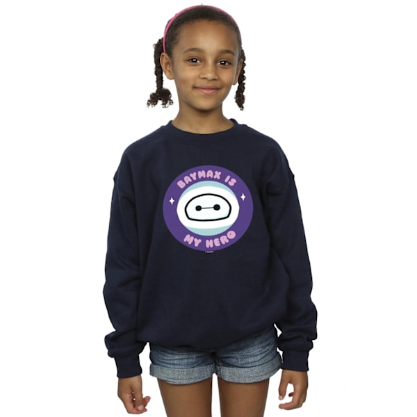 Disney Girls Big Hero 6 Baymax My Hero Pocket Sweatshirt 12-13 Navy Blue 12-13 Years