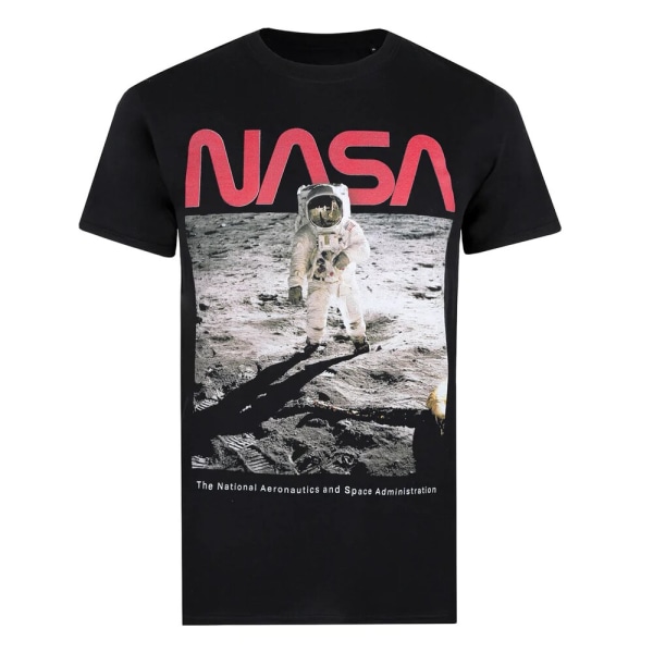 NASA Aldrin T-shirt för män L Svart/Vit/Röd Black/White/Red L