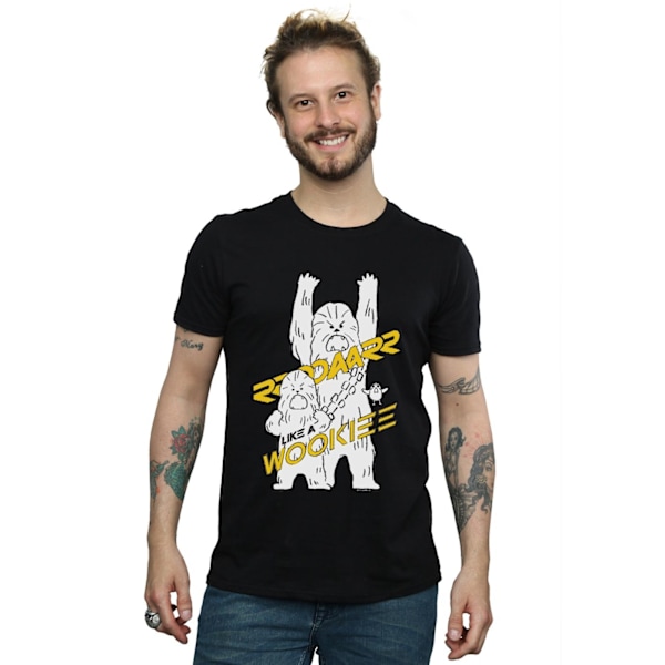 Star Wars Mens Roar Like A Wookiee T-Shirt XXL Svart Black XXL