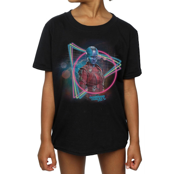 Marvel Girls Guardians Of The Galaxy Neon Nebula Bomull T-shirt Black 5-6 Years