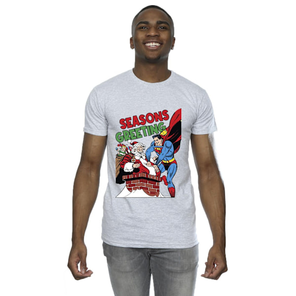 DC Comics Superman Santa Comic T-shirt XXL Sports Grey Sports Grey XXL