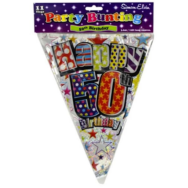 Simon Elvin 50-årsdag 3,6 meter Vimpel En Storlek Flerfärgad Multicoloured One Size