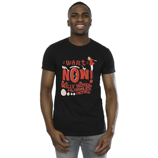 Willy Wonka Herr Verruca Salt Jag Vill Ha Den Nu T-Shirt XXL Svart Black XXL