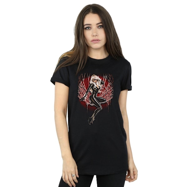 Marvel Womens/Ladies Black Cat Spider Web Cotton Boyfriend T-Sh Black M