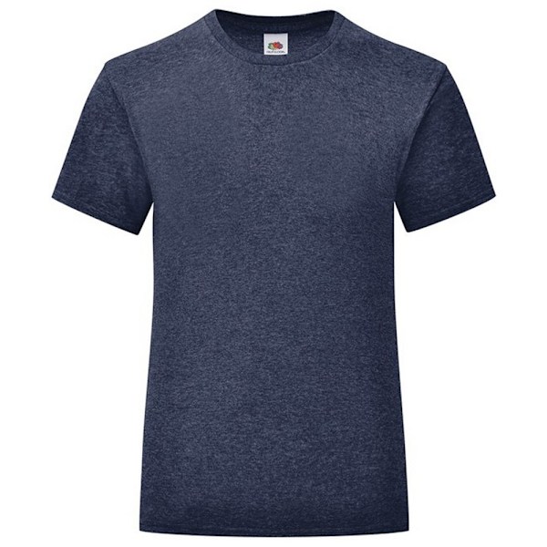 Fruit of the Loom Girls Iconic Heather T-Shirt 7-8 år Marinblå Navy 7-8 Years