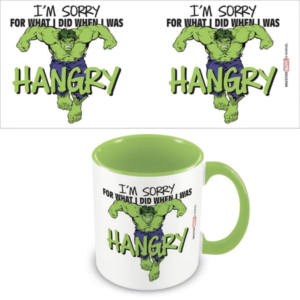 Hulk Hangry Inner Two Tone Mug One Size Vit/Limegrön White/Lime Green One Size