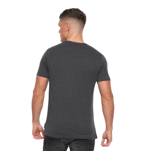 French Connection Herr T-shirt med Logotyp Storlek S Kolgrå Melange/Vit Charcoal Melange/White S