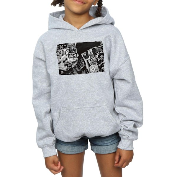 AC/DC Girls Badges And Posters Collection Hoodie 12-13 År Sp Sports Grey 12-13 Years