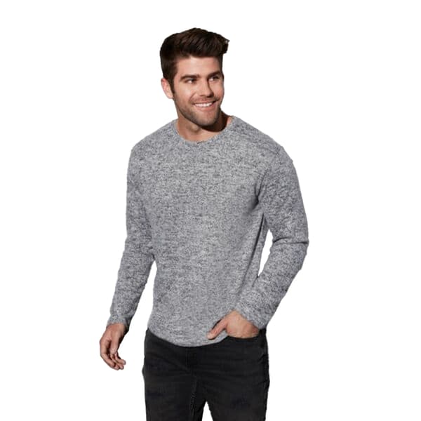 Stedman Herr Stickad Långärmad Tröja XXL Mörkgrå Melerad Dark Grey Melange XXL